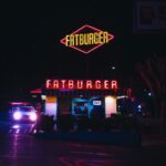 car parked near Fatburger restaurant