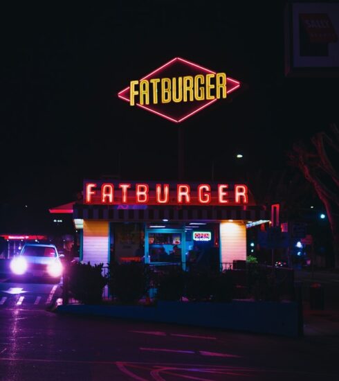 car parked near Fatburger restaurant
